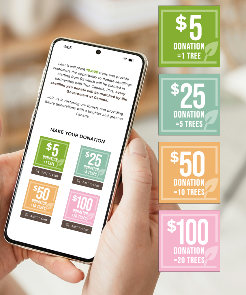 Webpage on mobile screen with buttons